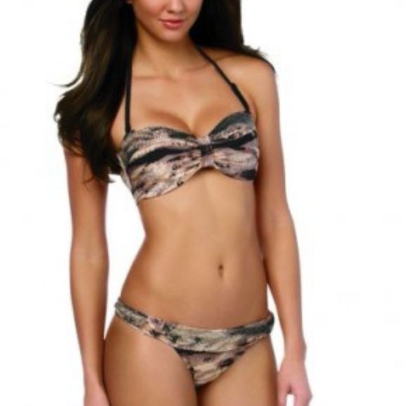 Stud Embellished Bandeau Hipster Bikini Swimsuit L - Picture 2 of 8